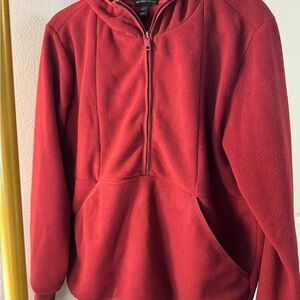 Beyond Yoga maroon Half-Zip Fleece Hoodie